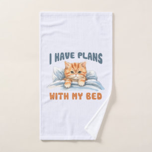 Cute Cat - I Have Plans (2) Bath Towel Set