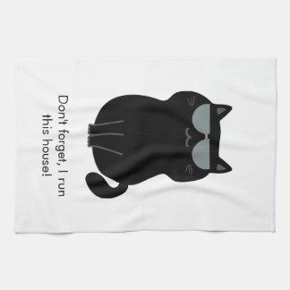 Cute Cat - I run this house now! Kitchen Towel