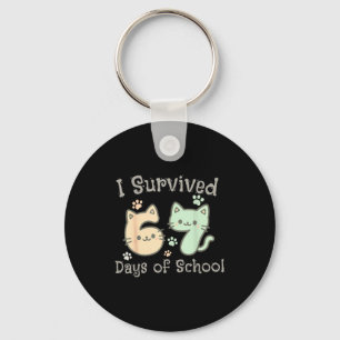 Cute Cat I Survived 67 Days Of School Teachers Stu Keychain
