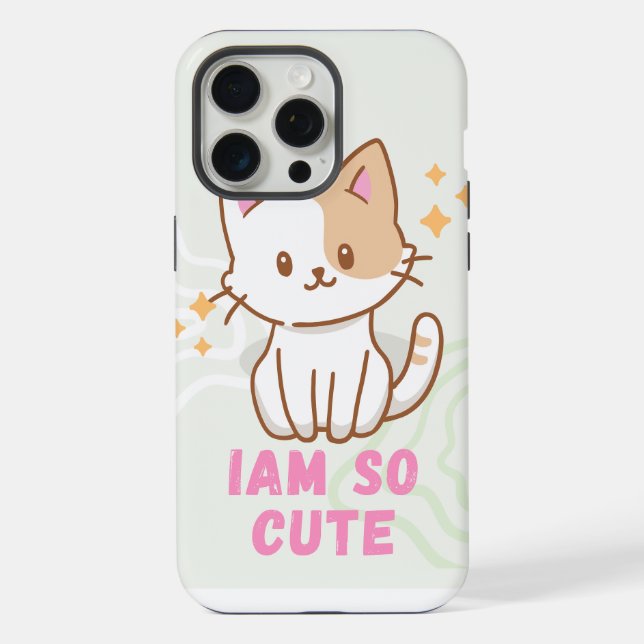cute cat iam so cute iPhone case (Back)