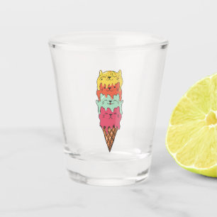 Cute Cat Ice Cream Kawaii Kittens Shot Glass