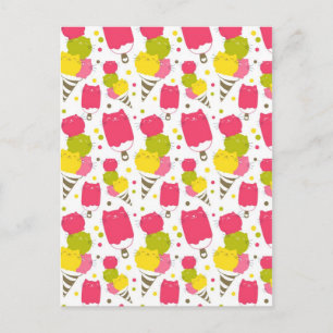 Cute Cat Ice Cream Postcard