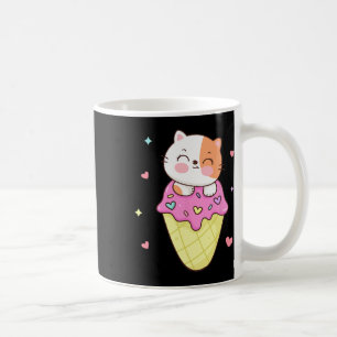 Cute Cat Ice Cream Shirt Anime Kawaii Kids Teen Gi Coffee Mug