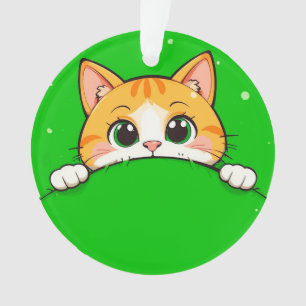 Cute Cat Illustration Ornament