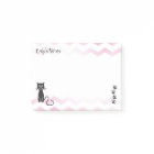 Cute Cat Illustration Pink Zigzags Name Template