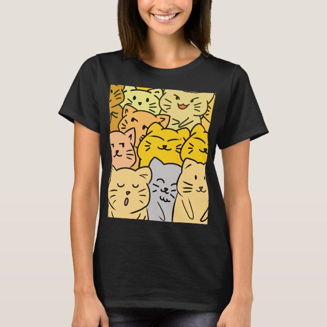 Cute Cat Illustration Women’s T-Shirt (Front)
