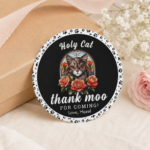 cute cat, I'm One! cat Girl 1st Birthday Classic Round Sticker