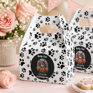 cute cat, I'm One   cat Girl 1st Birthday Favor Box
