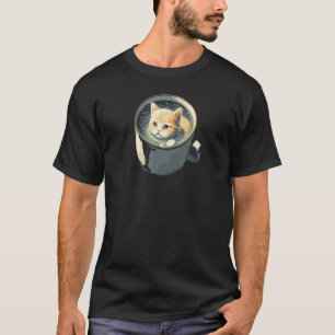 Cute Cat in a Coffee Mug Tea Cup T-Shirt