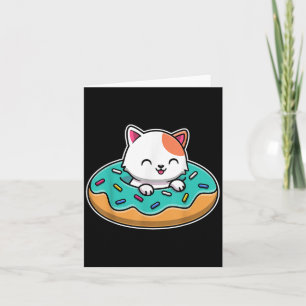 Cute Cat In A Doughnut Funny Cat Lover Doughnut Gi Card