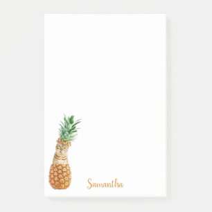 Cute Cat in a Pineapple Personalized Post-it Notes