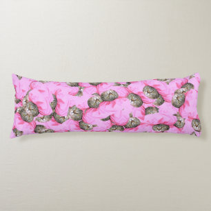 Cute Cat in a Pink Cap Pattern Random Body Pillow