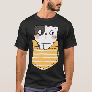 Cute Cat in a Pocket  Cat  Present Kids Boys Girls T-Shirt