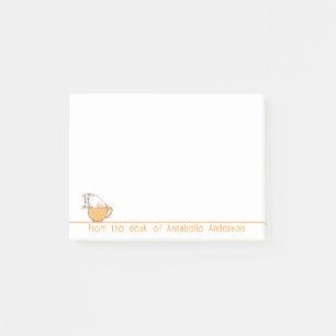 Cute Cat in an Orange Tea Cup Personalize Post-it Notes