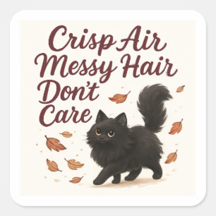 Cute Cat in Autumn Square Sticker
