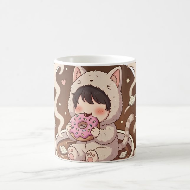 Cute Cat in Coffee Cup - Cozy Adventure art (Center)