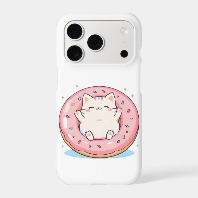 Cute Cat in Doughnut Kawaii Sweet Design (Back)
