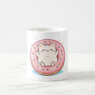 Cute Cat in Doughnut Kawaii Sweet Design Coffee Mug