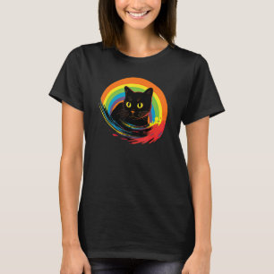 cute Cat in Front of Rainbow cats  catowner 22 T-Shirt