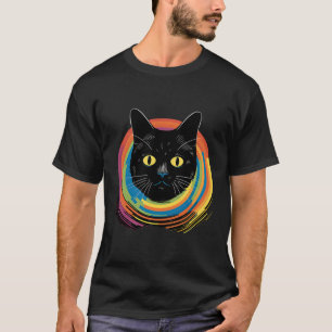 Cute Cat In Front Of Rainbow Cats Lover Catowner T-Shirt