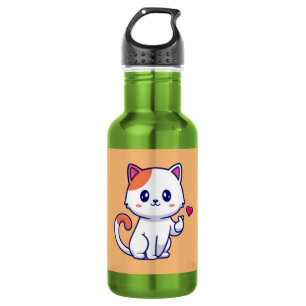 Cute Cat in Love Sign Hand-23577 532 Ml Water Bottle