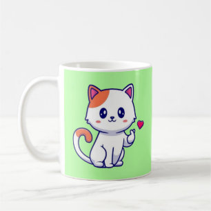 Cute Cat in Love Sign Hand-57577 Coffee Mug