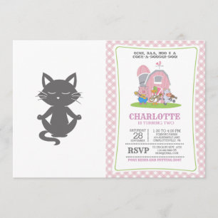 Cute cat in meditation - Choose background colour Invitation