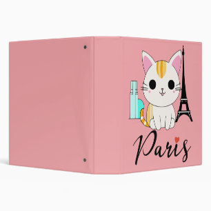 Cute cat in Paris Binder