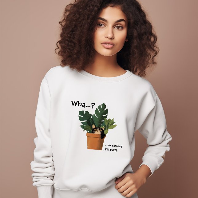 Cute Cat in Planter | Funny Sweatshirt (Creator Uploaded)