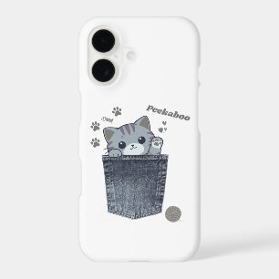 Cute Cat in Pocket Peekaboo Phone Case - Funny Ani