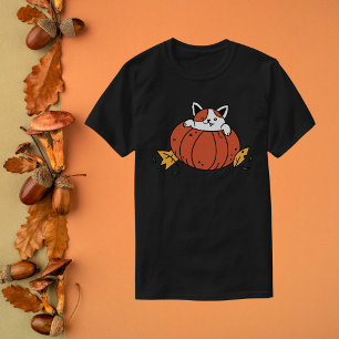Cute Cat in Pumpkin T-Shirt