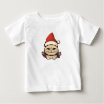 Cute cat in Santa Claus hat