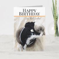 Cute Cat In Skunk Costume Birthday Greeting Card