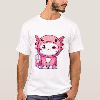 Cute Cat in The Axolotl Costume T-Shirt