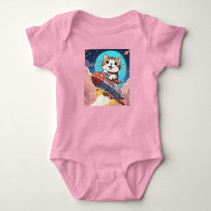 Cute Cat In The Space  Baby Bodysuit