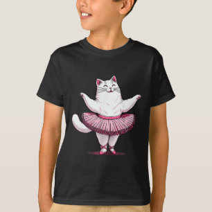 Cute Cat In Tutu Ballet Dancing Men Women Kids Fun T-Shirt
