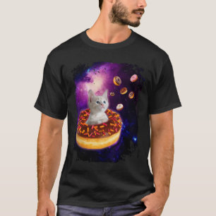 Cute Cat Inside Doughnut In Space Boys Girl - Kitt T-Shirt