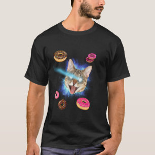 Cute Cat Inside Doughnut In Space Boys Girl -Kitty T-Shirt
