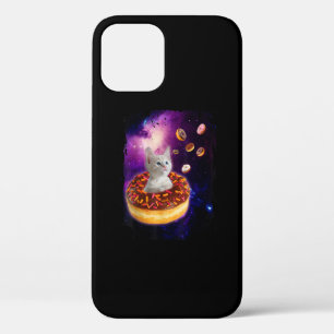 Cute Cat Inside Doughnut In Space Kitty Lovers iPhone 12 Pro Case