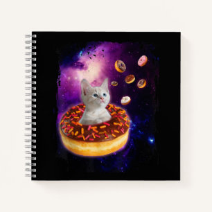 Cute Cat Inside Doughnut In Space Kitty Lovers Notebook