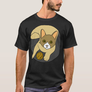 Cute cat is playing with a yarn ball T-Shirt