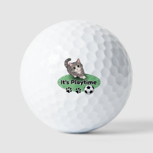 Cute Cat It’s Playtime Funny Cat and Ball Design 