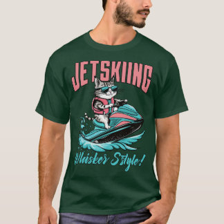 Cute Cat Jet Skiing Summer Gift 3 T-Shirt