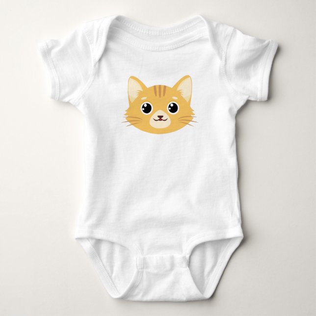 Cute Cat Kawaii design Baby Bodysuit (Front)