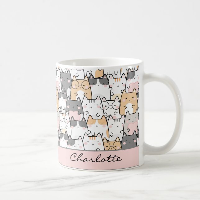Cute Cat Kawaii Motif Coffee Mug (Droite)