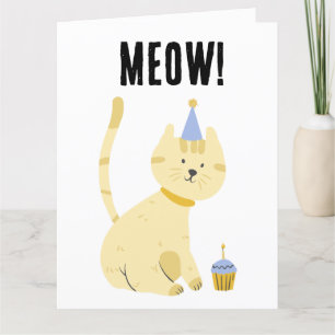 CUTE CAT KIDS BIRTHDAY BIG GREETING CARD