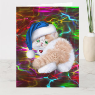 CUTE CAT KITTEN ART OVERSIZED CHRISTMAS CARDS