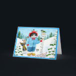 Cute Cat Kitten Bird Feeder  greeting card<br><div class="desc">You can change or add your own message to this card if you'd like.  The image is available on other products in my Zazzle store.</div>