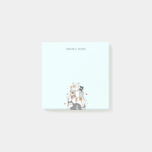 Cute Cat Kitten colorful gradient Personalized  Post-it Notes