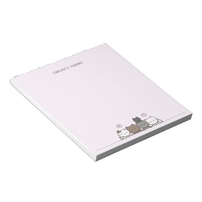 Cute Cat Kitten colourful gradient Personalized  Notepad (Angled)